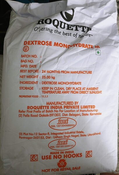 Đường Dextrose Monohydrate - Roquette ấn độ - Phụ Gia Thực Phẩm Nhật Thành - Công Ty TNHH Sản Xuất Xuất Nhập Khẩu Nhật Thành